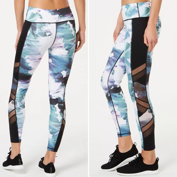 NWT Women’s Medium Ideology Watercolor Compression Yoga Leggings - Picture 1 of 11